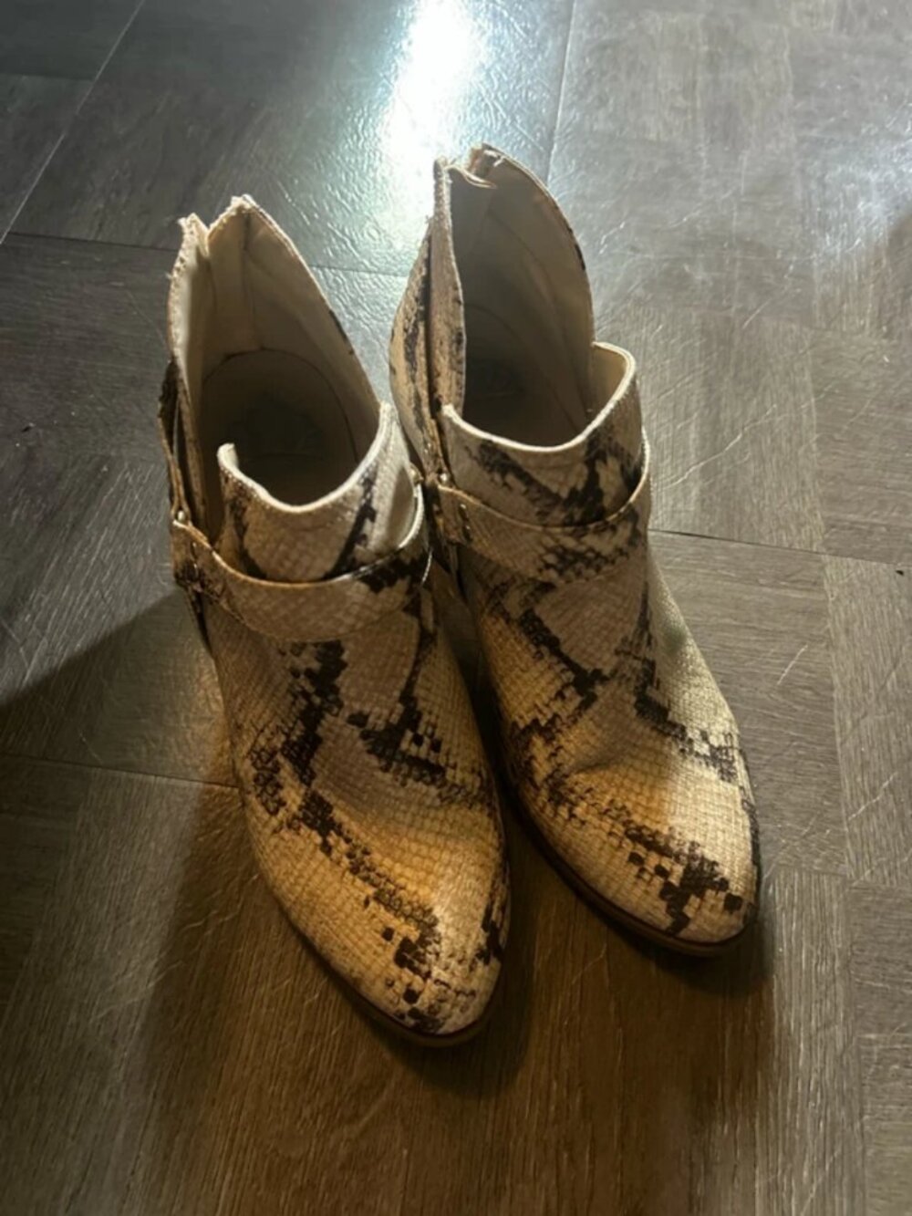 Snake print boots
